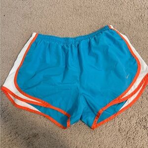 Nike Women's Athletic Shorts in Blue and Orange